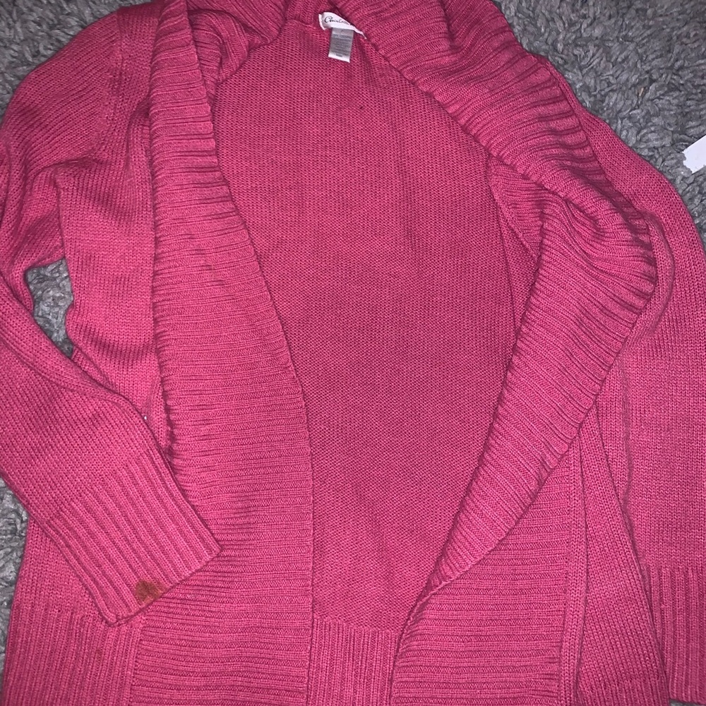 A Charlotte Russe pink cardigan